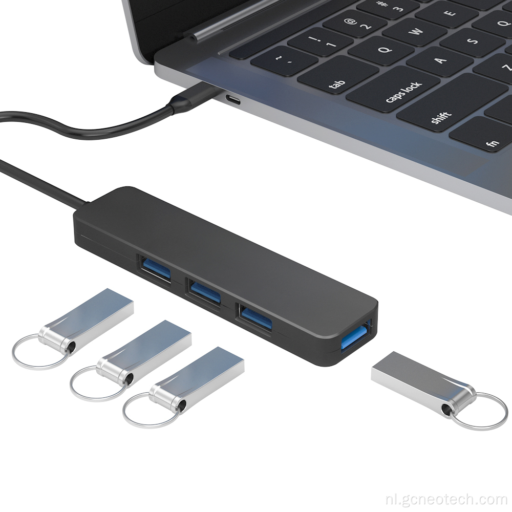 Slanke externe USB 3.0 hubs 5gbps supersnelheid