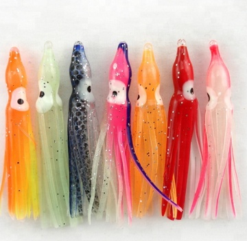 Customized Soft Plastic Trolling Lures: Octopus Skirts and Luminous Squid Skirts