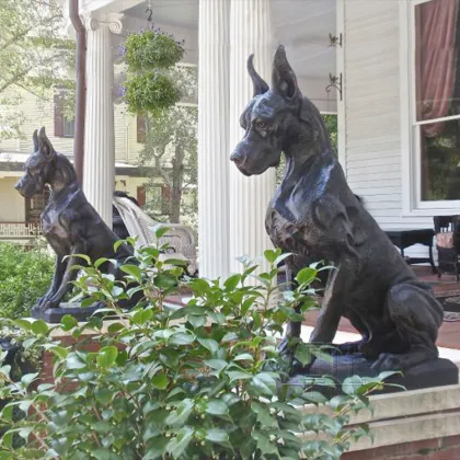 Foundry garden modern casting bronze hound sculpture dogs statues