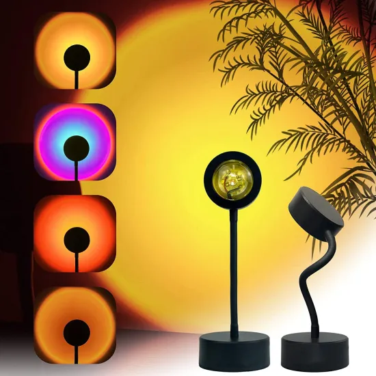 USB RGB Sunset Lamp: Bed Room LED Floor Projection Night Light
