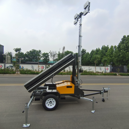 Solar Led Light Tower Trailer 9 meters trailer tower light led Supplier