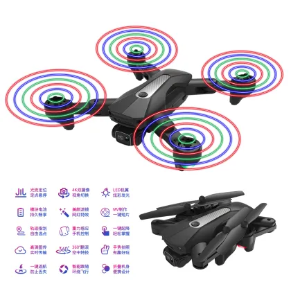Flyxinsim KY608 New Portable Drone Toy LED,Joyance Drone Folding Arm,4K Camera Drone LED Light
