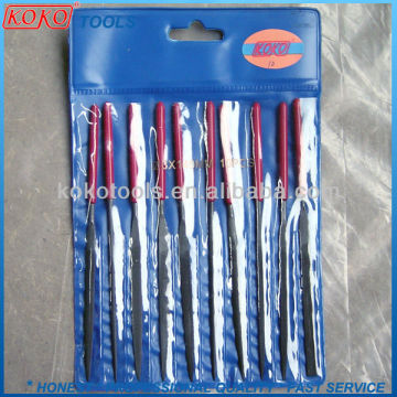 Color plastic dipped handle needle file set
