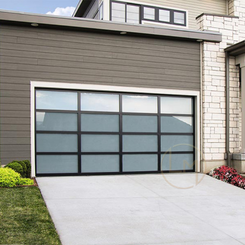 Houragan en aluminium sectionnel Verre Porte de garage transparent