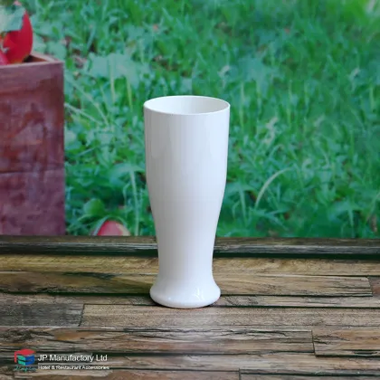 White Plastic 12oz Beer Glass - Outdoor SAN PC Beer Cup