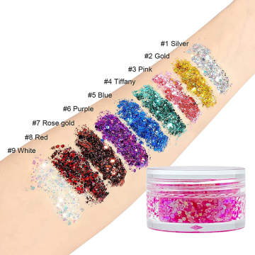 China Cosmetics Manufacturer High Quality Colorful Shimmer Shining Cosmetic Body Glitter for Makeup