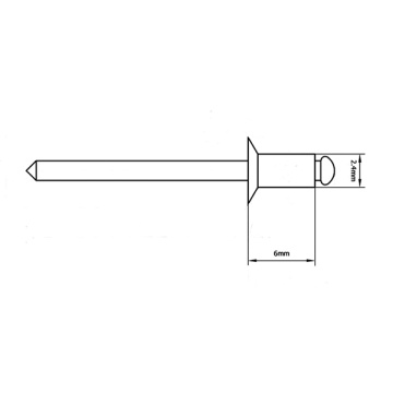 2,4x6.0mm de alumínio/balcão de aço, rebites cegos