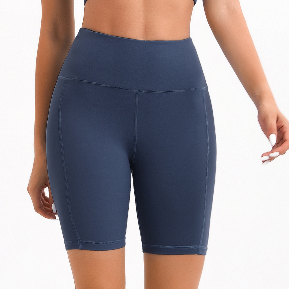 RAG Designed in USA Womens High Waist Biker Shorts Yoga Workout Running Compression Exercise Shorts Side Pockets