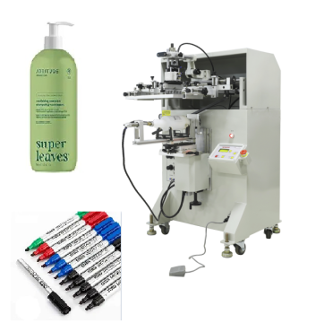 Small Semi-Automatic Screen Printing Machine for Shampoo Bottles and Beverages - 1200pcs/h