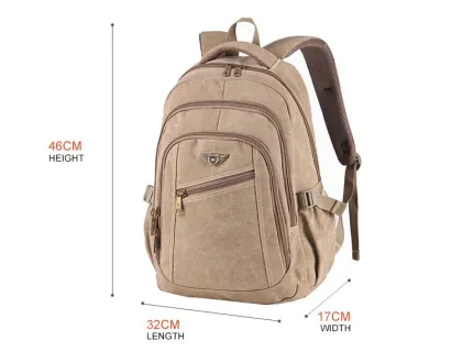 Canvas Shoulder Bag Genuine Computer Backpack Men Backpack Travel Bag