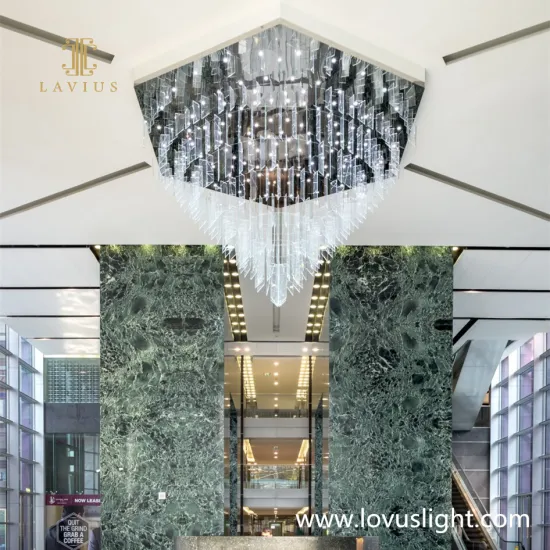 white large hotel chandelier custom chandelier Creative square glass chandelier