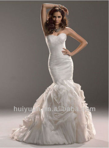 2014 popular backless mermaid wedding gown