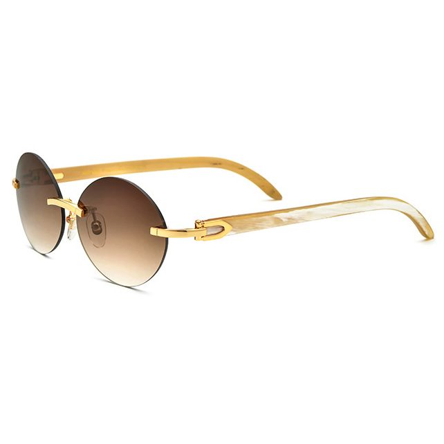 Round Buffalo Horn Sunglasses