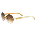 Round Buffalo Horn Sunglasses