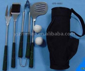 7pc Barbecue Set with Golf Shaped Bag
