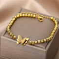 Brazalete con mestizos de titanio de corazón elegante
