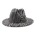 シマウマスタイリッシュなプリントワイドブリム卸売Fedora Hats.