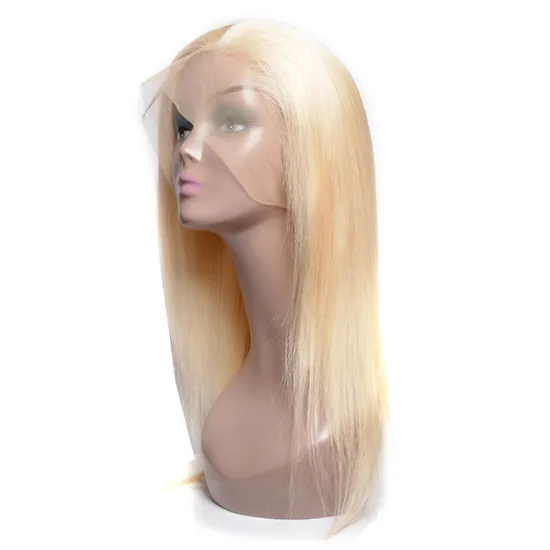 100 Unprocessed Raw Cuticle Aligned Hair Blonde 613 Lace Frontal Wig 100% Human Hair