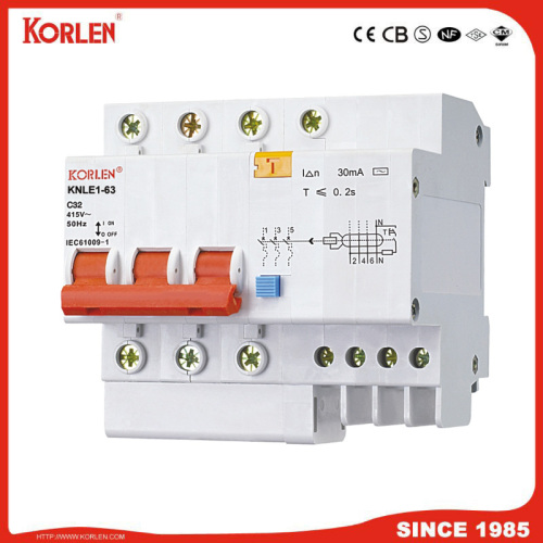 Residual Current Circuit Breaker RCBO KNLE1-63 CB 2P