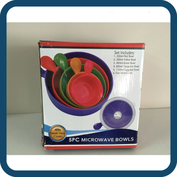 5pc Microwave Bowls with handle