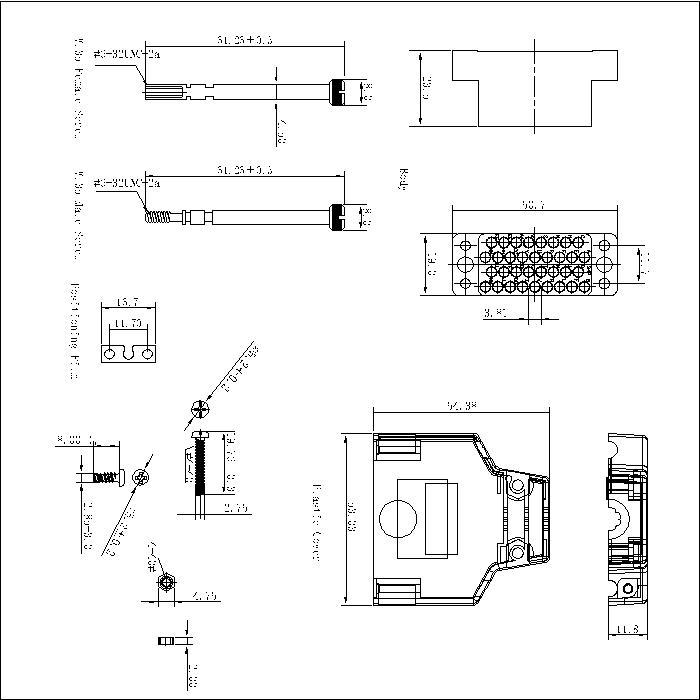 V.35VC-F34XXXX01 V.35 CRIMP 34PIN FEMALE CONNECTOR+PLASTIC COVER