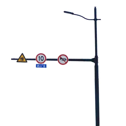 Cantilever Traffic Pole with Davit and Extension Arm