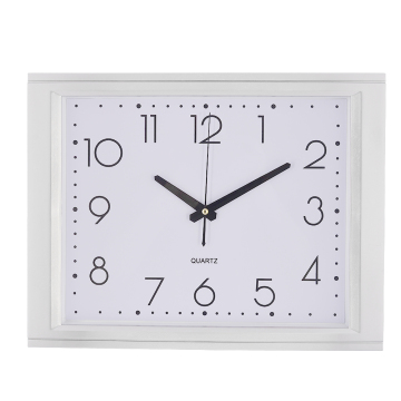 Rectangle Quartz Wall Clock Silent Gold Wood