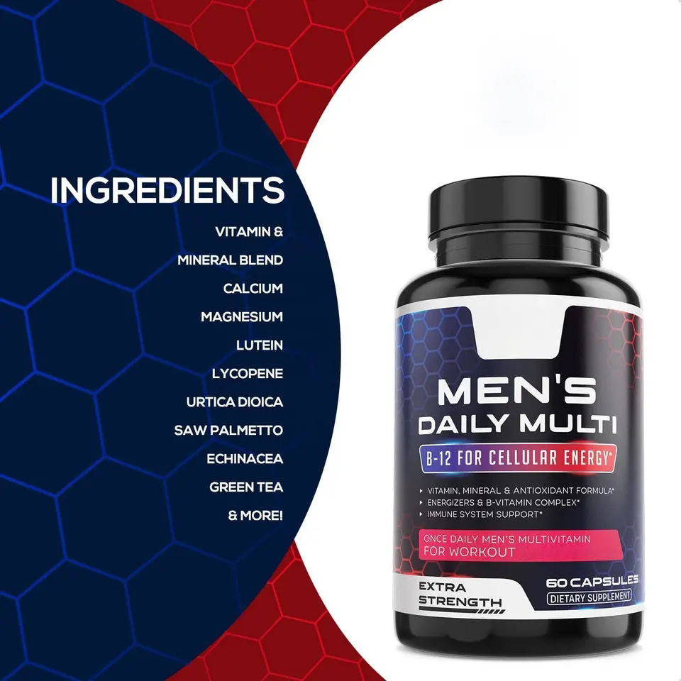 OEM/ODM Men Multivitamin Supplement Vitamin Health Support Energy Enhance Multivitamin Capsules for Men