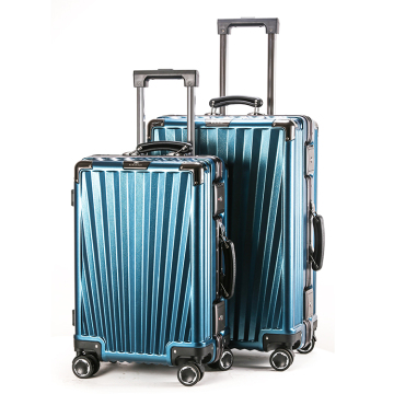 2019 five star custom processing new design suitcase trolley aluminum frame hard case luggage,aluminium trolley luggage