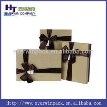 Most popular cheap customized logo printed cardboard paper jewelry box with bow tie