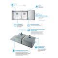 SUS304 Küche Doppelschüssel Waschbecken mit Abflussbrett