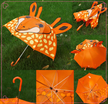 18'' deer cartoon 170T polyester children straight umbrella