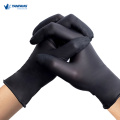 Gants de nitrile sans poudre noir approuvé en poudre noire approuvé