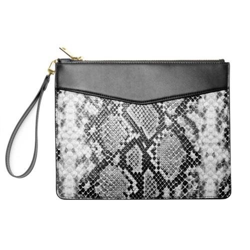 Fashion trendy women's snakeskin Retro zipper Clutch bag