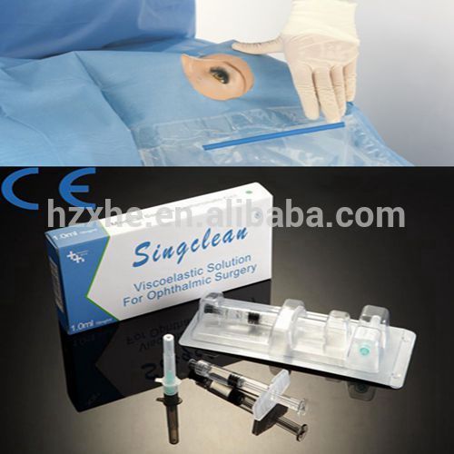 CE certification Medical sodium hyaluronate viscoelastic solution for ophthalmic surgery