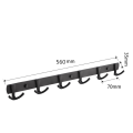 Multi-Combination Matte Black Wall Hanging Hook Rack