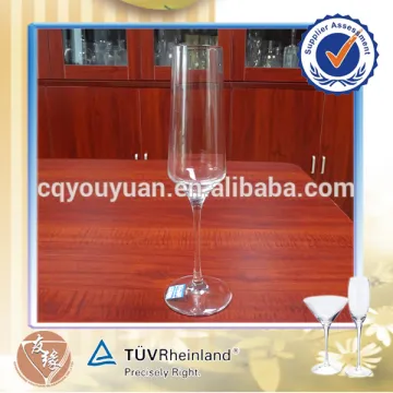 custom made fancy long stem 9oz clear glas cylinder champagne glass