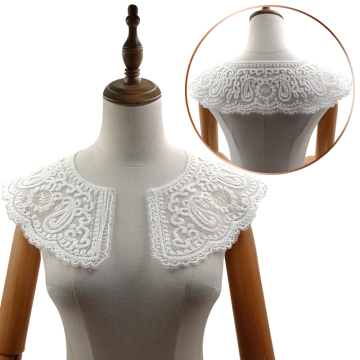 Hot Sale Water-Soluble Polyester Lace Accessories: Collar, Cape, Waistcoat, Embroidery Corsage, and Fake Collar Lace Appliques