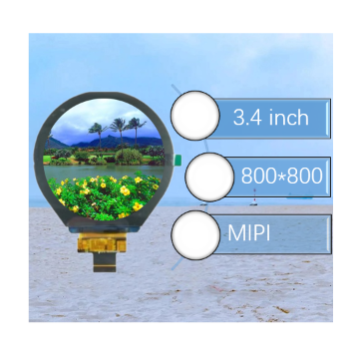 3.4 Inch TFT LCD 800*800 Display with MIPI Interface - Custom LCD Screen