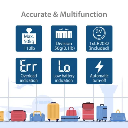 Digital Luggage Scales: Portable Electronic Suitcase Weighing Scale with LCD Display