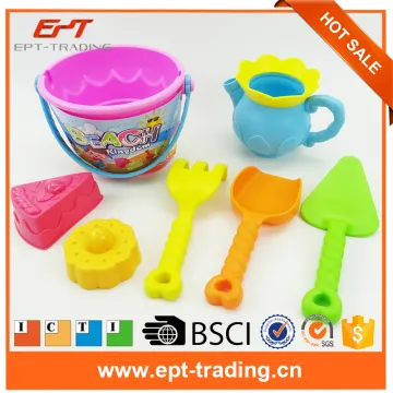 Funny colorful 7pcs plastic kids summer outdoor sand beach toy set