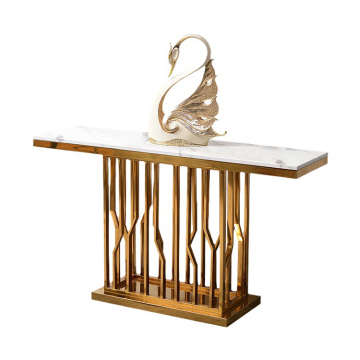 Tables de console de marbre et d'or de luxe nordique modernes: salon élégant, couloir de l'hôtel et décoration de meubles