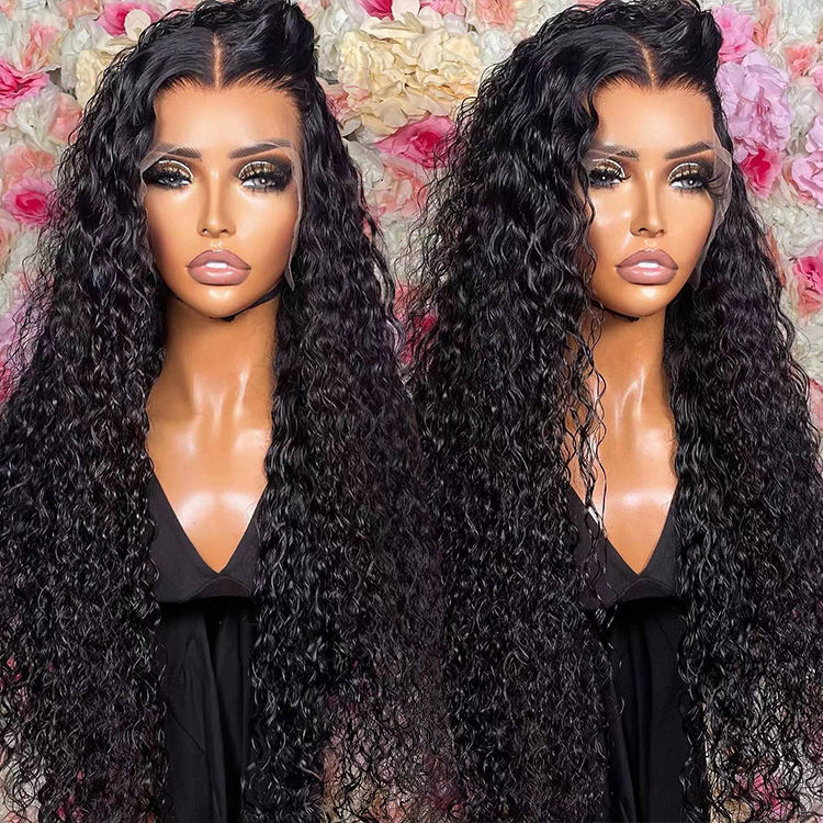 30 40inch Water Wave Lace Frontal Wigs 13x4 Lace Lace Front Perruque pour les femmes Brésilien Remy Curly Hd Lace Wig 13x6 Heubs humain pré -cuculutes