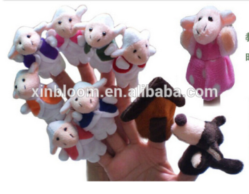 kids teaching toys the wolf and the seven kids theme story 10 pieces in 1 set 7 cm plush finger puppet