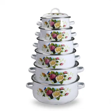Enamel Casserole for Cook Soup at Home or Outside