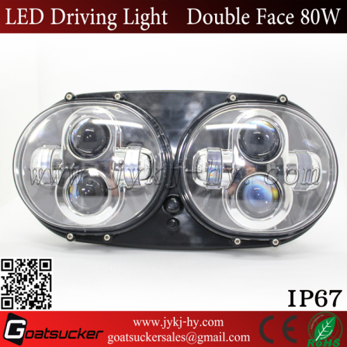 45W Dual LED Front Lights,12V Double LED Projector Lens Head Light for Road Glide Ultra Harley motorcycle LED headlight