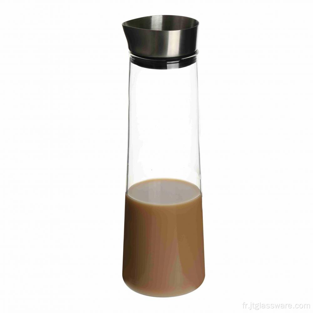 2017 nouveau pichet à café en verre avec couvercle en acier inoxydable