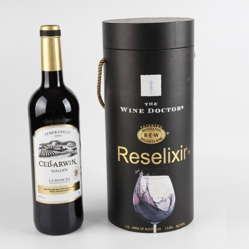 Europe Style Logo Customized Cylinder Wine Gift Box