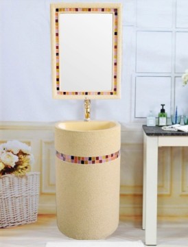 Customized Modern fashion Mosaic design Resin Bathroom furniture type bathroom vanity