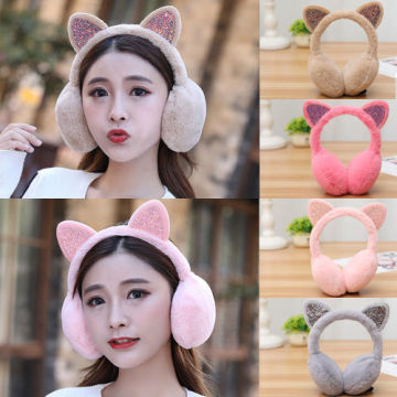 Warm Unicorn Headphones for Girls Winter Fur Ear Muffs For Women Winter Accessories Ear Cover Warmers Women Christmas Headband